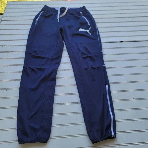 PUMA Womens Blue Zip Pocket Running Dry Cell Drawstring Leggings Yoga Pants Sz M - Picture 1 of 15